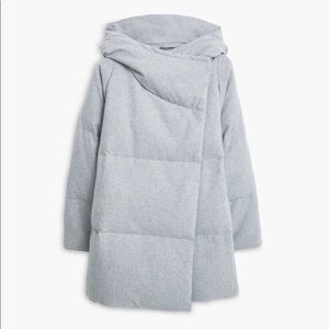 MNG Quilted Gray Puffy Feather Coat